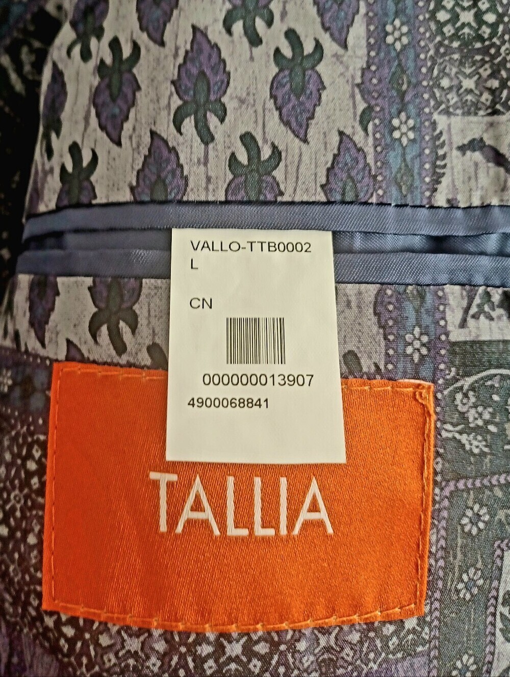 TALLIA Men's Purple Double-Breasted Wool Peacoat, L - Picture 6 of 8